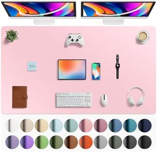 Aothia Faux Leather Desk Mat - Large Mouse Pad, Non-Slip PU Leather Blotter, Waterproof Writing Surface for Office and Home (Fairy Pink, 63" x 24")