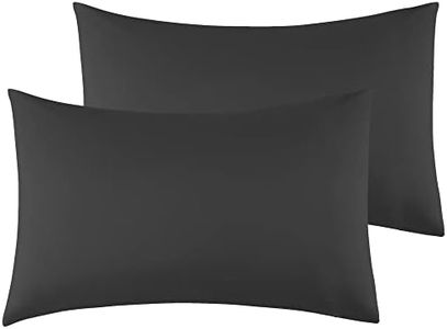 Funda de Almohada 100% Microfibra 40 x 70cm, Juego de 2 Fundas Almohada Extra Suave Hipoalergénicas Transpirable Negro