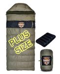 RhinoKraft Ultra-Light Zero Degree Envelope Sleeping Bag for Adults for Mild to Harsh Winter, Portable with Compression Sack for Camping, Trekking, Hiking and Outdoor Activities + Air Travel Pillow