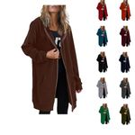 AMDOLE Womens Zip Up Hoodies Long Sleeve Fall Winter Hooded Lightweight Tunic Sweatshirt Oversize Jacket With Pockets (Coffee, XXXXXL)