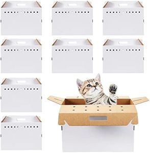 Kisston 12 Pieces Cardboard Pet Carriers 17.5 x 8.5 x 15 Inches for Small Animals Cat Hamster Guinea Pig Rabbit Bird Travel Box