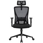 Durrafy Ergonomic Office Chair Mesh Desk Chair with Adjustable Lumbar Support Breathable Adjustable Headrest High Back Computer Chair Black