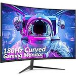 Z-Edge 24 Inch Curved Gaming Monitor 180Hz 1ms MPRT, 16:9 Full HD 1080P LED Monitor, VA Panel, 300cd/m² Brightness, FreeSync, HDMI & DisplayPort - Black