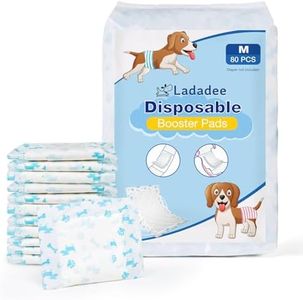 Ladadee Disposable Dog Diaper Liners Booster Pads for Male and Female Dogs, Doggie Diaper Inserts fit Most Types of Dog Diapers - Pet Belly Bands and Male Wraps-S/M-80PCS