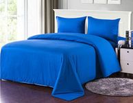 Tache Home Fashion 2-3PDUV-Blue-K Solid Vibrant Soft Colorful Rich Duvet Cover Set with Zipper Closure and Security Ties, King, Royal Blue