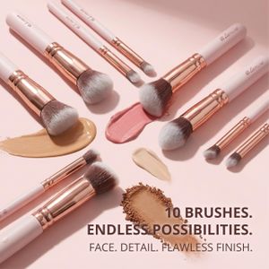 Kabuki 10-Piece Makeup Brush Set – Soft Synthetic Bristles