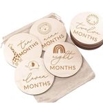 Baby Milestone, 13 Pcs Pregnancy Baby Cute Animals Monthly Announcement Wooden Number Milestone Blocks Personalized Gifts for Baby Girls Boys Shower Hospital Nursery Wall Decor