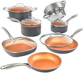 Gotham Steel Pots and Pans Set 12 Piece Cookware Set with Ultra Nonstick Ceramic Coating by Chef Daniel Green, 100% PFOA Free, Stay Cool Handles, Metal Utensil & Dishwasher Safe - 2020 Edition