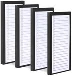 4 Pack Magnetic Notepads for Refrigerator,Grocery List Large Magnet Pad for Fridge,Full Magnet Back Design Magnetic Memo Pads for Grocery List, Shopping List, to-Do List (Black, 4 Pack×50 Sheets)