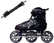 Slyk Sterling 100mm Inline Skates, 3 Wheels Adjustable Inline Skates, 85A Hardenss PU Speedy Wheels with ABEC-11 Bearings, Triskates for Children to Adults (Black, Medium (Euro Shoe Size 35 to 38))