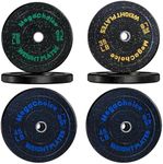 210 LB Set Bumper Plates,2 inch Rubber Weight Plates,25LB 35LB 45LB Plates For Weight Lifting Strength Training Home Gym (Single, Pair & Set) (210 LB Set)