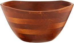 Lipper International 2174 Cherry Finished Wavy Rim Serving Bowl for Fruits or Salads, Large, 11.75" Diameter x 6" Height, Single Bowl