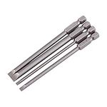 4Pcs 100mm Flat Head Slotted Tip Screwdrivers Bits Phillips Screwdriver Bit Set 3mm-6mm Alloy Steel 1/4 " Hex Shank