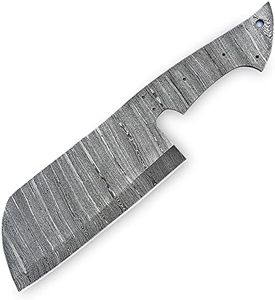 Damascus Cleaver Blank Blade Chopper Butcher Chef Kitchen Knife Making Supplies by ColdLand NKB08