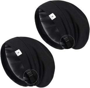 YANIBEST 2 Pcs Silk Bonnet Satin Bonnet Hair Bonnet for Sleeping - Adjustable Saty on Satin Lined Slouchy Beanie Hat for Women