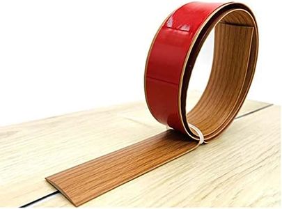 Floor Transition Strip, Self Adhesive Vinyl Floor Edging Trim Transition Strip, Floor Cover Strips, Laminate Floor Strip 1.5” Wide Vinyl Floor Flat Divider Strip for Joining Floor Gaps (Brown)