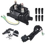 62135 63070 12V Winch Solenoid Relay Contactor, Warn Winch Rocker Thumb Switch Kit with 6 Protecting Caps for ATV UTV Replace Part 2875714