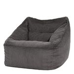 icon Morgan Cord Bean Bag Chair, Charcoal Grey, Giant Bean Bag Armchair, Large Bean Bags for Adult with Filling Included, Living Room Furniture Bean Bag Chairs