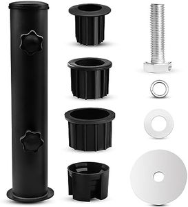 Umbrella Pole Replacement Umbrella Mount, Metal Deck Umbrella Holder Outdoor, Universal Umbrella Replacement Parts Tube Bracket, Heavy-Duty Umbrella Base Holder Tube Bracket for Balcony Pool (Black)