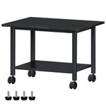 Lerliuo Small Black Printer Stand, Printer Stand with Wheels