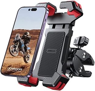 JOYROOM Motorcycle Phone Mount, [Fastest Visualize Lock][150mph Wind Anti-Shake] Bike Phone Holder with Easy Install Handlebar Clamp, fits for Bicycle Scooter ATV/UTV, Fit for iPhone & All Phones