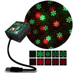 Christmas Snowflake Projector Lights, USB Portable Adjustable Xmas Decoration Lights - (Merry Christmas A)