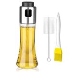 Olive Oil Sprayer for Cooking, Bottle Brush and oil Funnel, Oil Dispenser Mister with Basting Brush, Refillable Oil and Vinegar Dispenser Glass Bottle 100ml for BBQ Baking Roasting Frying Making