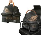 Pet Gear View 360 Ultra Lite Pet Safety Carrier & Car Seat for Small Dogs & Cats Push Button Entry, 15", Jet Black