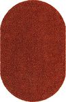 Unique Loom Solid Shag Collection Area Rug (5' 1" x 8' Oval, Terracotta)