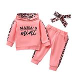 i-Auto Time 3Pcs Newborn Baby Girl Clothes Outfits Mama's Mini Hoodie Sweatshirt Pants Headband Infant Girl Clothing Set (3Pcs Hoodie Set,0-6 Months),1706