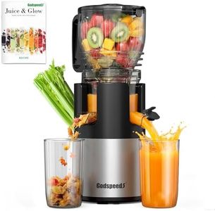 Godspeeds Juicer Machines, 5.8" Large Feed Chute Slow Masticating Cold Press Juicer for Whole Fruits & Vegetables, Easy to Clean & High Juice Yield