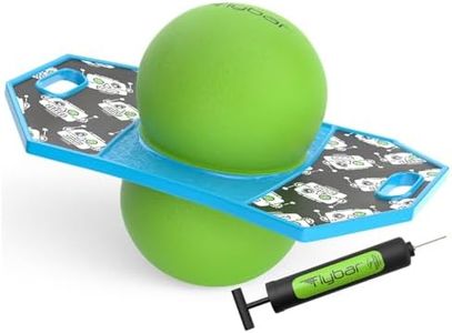 Flybar Pogo Trick Ball for Kids, Trick Bounce Board for Boys and Girls Ages 6+, Up to 160 lbs, Includes Pump, Easy to Carry Handle, Durable Plastic Deck Indoor, Outdoor Toy Pogo Jumper (Robot)