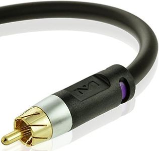 Mediabridge ULTRA Series Subwoofer Cable (15 Feet) - Dual Shielded with Gold Plated RCA to RCA Connectors - Black