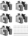 QWORK® 5 Piece Mop Broom Holder, Mop Holder Wall Mounted, Broom Grab Holder, for Bathroom Kitchen Office Closet Garden Garage