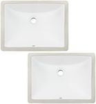 Ticor 18" Square White Porcelain Undermount Bathroom Vanity Sink Ceramic (2 Pack)