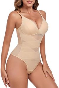 Tuopuda Body Moldeador Mujer Faja Reductora Control de Abdomen Mujer Bodies Reductora de Malla Invisible Tanga Shapewear Posparto(Beige,L)