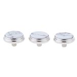 Jiayouy 3Pcs Trumpet Valve Finger Buttons Musical Instruments Accessories Silver with White Turquoise Inlay