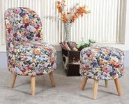 ShadowKart Ottoman Pouffes Sitting Mudda Puffy Stool for Living Room Dressing Table Pouf Round Footstool for Home Decor, Printed, Combo 17/32 Inch Hight, African Flower