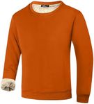 Flygo Men's Warm Crewneck Sherpa Lined Fleece Sweatshirt Pullover Tops(Caramel-XL)