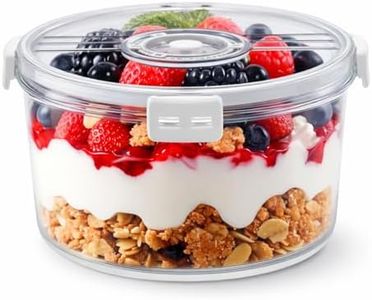 Mowhut Large Trifle Bowl with Sealed Lid,8.9 Inch Clear Salad Bowl with Snap Fasteners,Plastic Mixing and Serving Bowls for Laying Ice Cream,Cake,Cupcake,Salad,Fruit,Dessert