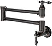 Pot Filler Oil Rubbed Bronze, ARCORA Traditional Pot Filler Wall Mount Stove Faucet 2 Handle with Double Joint Swing Arms Brass Pot Faucet