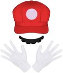 Aomig 3 Pcs Mario Cosplay Costume A