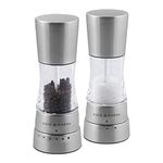 Cole & Mason Premium Manual Derwent Salt & Pepper Mill Set, Transparent Acrylic & Stainless Steel Spice Grinder Set with Adjustable Grinding Levels, Gourmet Seasoning Mills for Dining Table