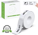 Nelko Genuine P21 Label Maker Tape, Adapted Label Print Paper, 14x75mm (0.55"x2.95"), Standard Laminated Labeling Replacement, Multipurpose of P21 Label Maker, 180 Tapes/Roll, 1 Roll, White