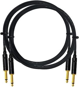 WORLDS BEST CABLES 2 Units - 2 Foot -Pedal, Effects, Patch, Guitar Instrument Cable Custom Made Made Using Mogami 2319 Wire and Neutrik-Rean NYS224BG Gold ¼ inch (6.35mm) TS Plugs