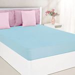 Mattress Protector Water Resistant Mattress Cover for Dust Mite Protection, Cotton Feel Terry, Fitted Bed Cover with Breathable Lycra - 75 x 48 Inch / 6.25 x 4 Feet – Twin/Single Bed – Blue