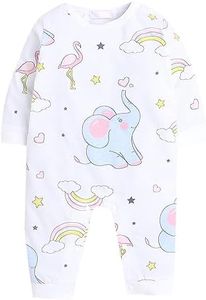 Hopscotch Unisex Animal Print Full-Sleeve Romper In White Color for Ages 6-9 Months