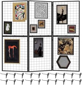 RCZSCBK Foldable Grid Wall Panel 3PCS - Portable Heavy Duty Gridwall Display Rack with Detachable Z Unit, Floor Standing for Retail Store, Craft Fair & Pop Up Events