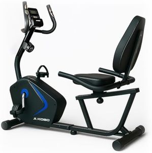 Kobo Recumbent Exercise Bike RB-2 with 3kg Flywheel & Hand Pulse Sensors – Adjustable Magnetic Resistance, LCD Monitor, Silent Belt Drive – Indoor Cardio Workout Machine for Home Use (RB-2)