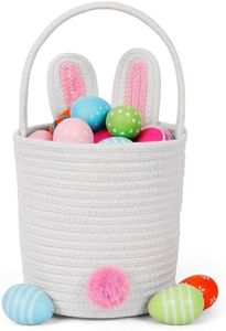 Easter Baskets for Kids Woven Bunny Basket with Handle Egg Hunting Easter Bucket for Boys and Girls